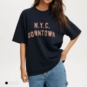 Cotto:on heavyweight Graphic T-Shirt with NYC Downtown Print originally $195